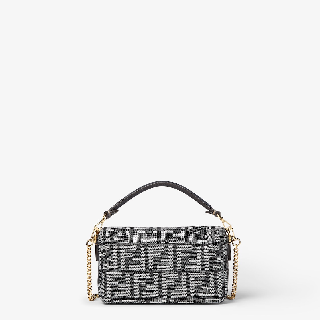 FENDI Baguette® Mini Dark blue denim-effect FF jacquard bag - Image 2